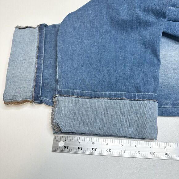 J Jill Jeans Women 18 High Rise Straight Leg Ankle Blue Stretch Denim Cuffed NEW - Picture 10 of 10